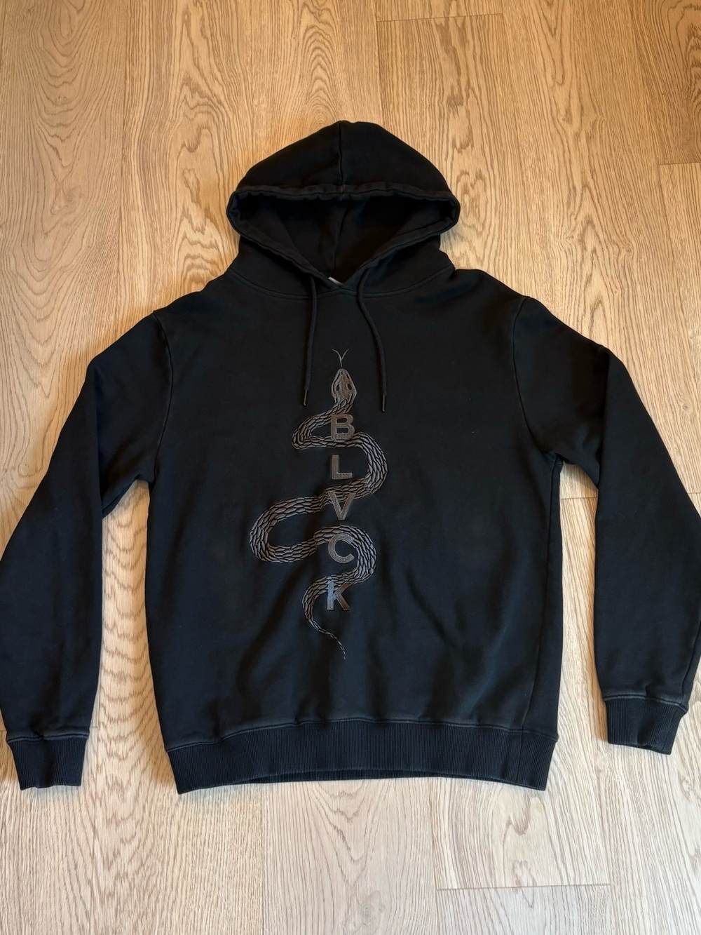 Black BLVCK Men's Black Snake Graphic Hoodie